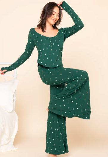 Deep Sleep Bell Bottoms - Holiday Pine