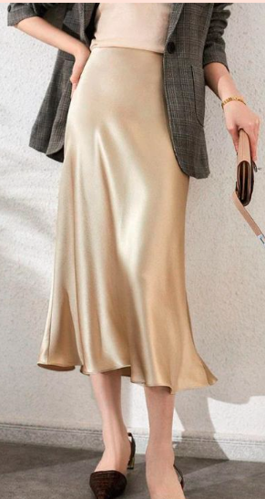Versatile Silk Midi Skirt