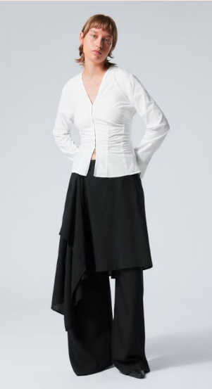 RAMONA ASYMMETRIC LINEN BLEND WRAP SKIRT